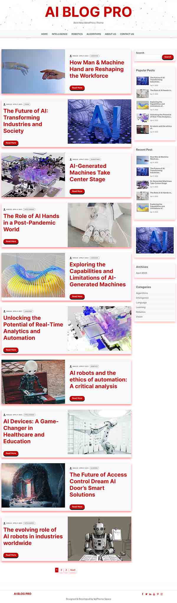 Ai Blog Pro WordPress Theme demo two
