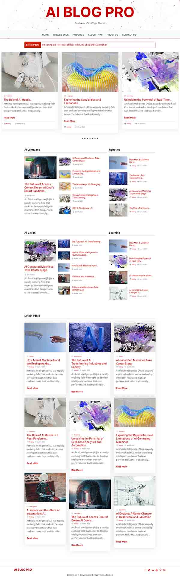 Ai Blog Pro WordPress Theme demo four