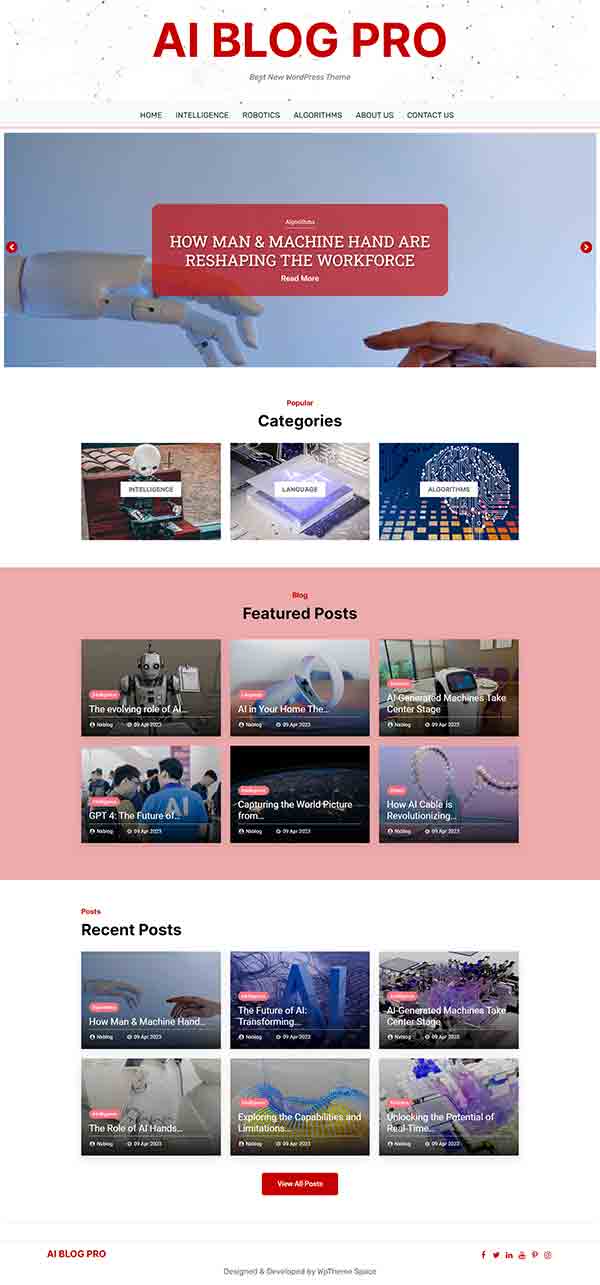 Ai Blog Pro WordPress Theme demo five